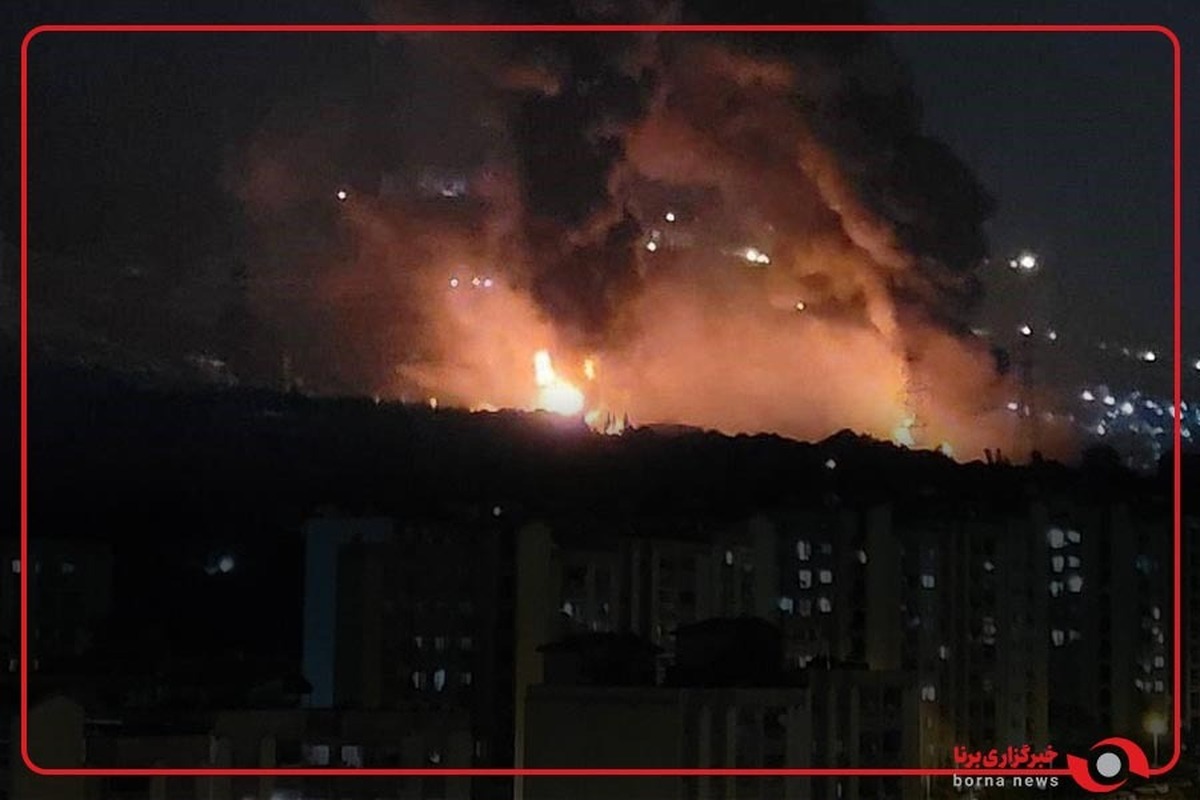 تصاویری از آتش‌سوزی انبار نفت شهران تهران درپی حمله رژیم صهیونیستی