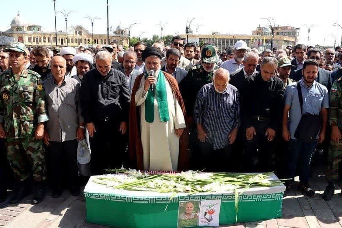 مراسم تشییع شهید حمله صهیونیستی  همدان برگزار شد