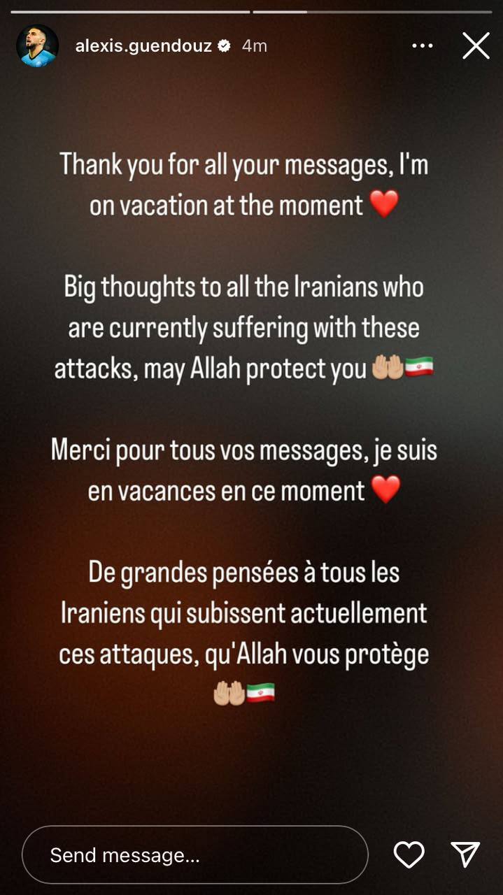 همدردی دروازهبان خارجی پرسپولیسیها با مردم ایران + عکس همدردی دروازهبان خارجی پرسپولیسیها با مردم ایران + عکس