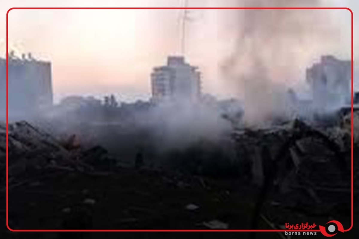 محل اصابت موشک‌های‌ ایرانی درحال سوختن است