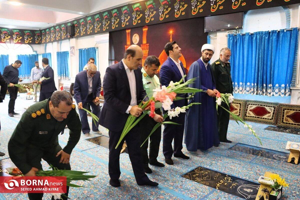 گلباران مزار شهدای لاهیجان با حضور مسوولین