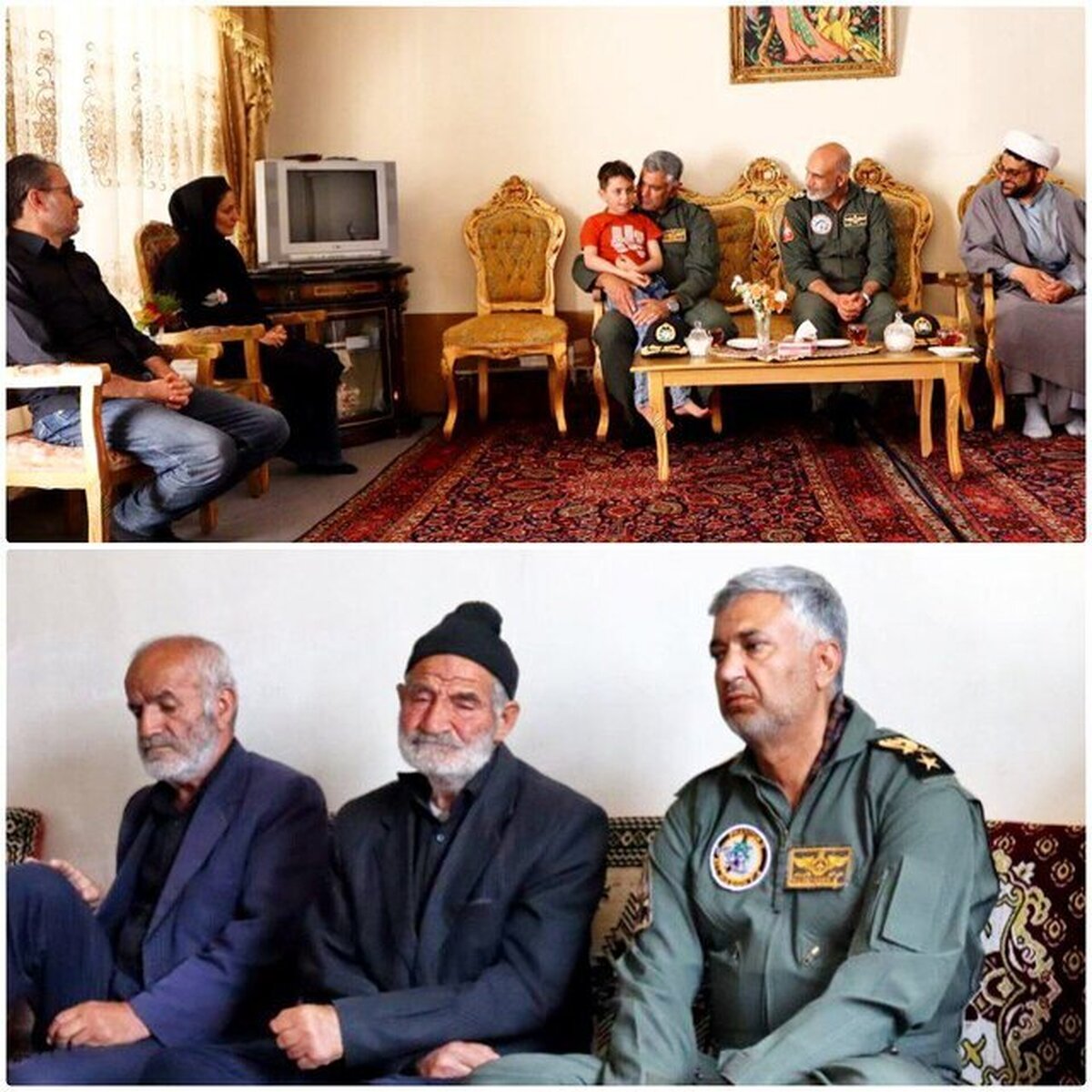 دیدار جانشین فرمانده نیروی هوایی ارتش با خانواده شهدای مقاومت در تبریز