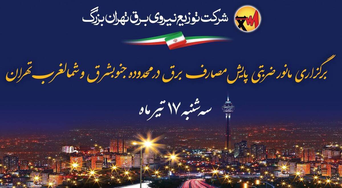 مانور ضربتی پایش مصارف برق در مناطقی از تهران برگزار می شود
