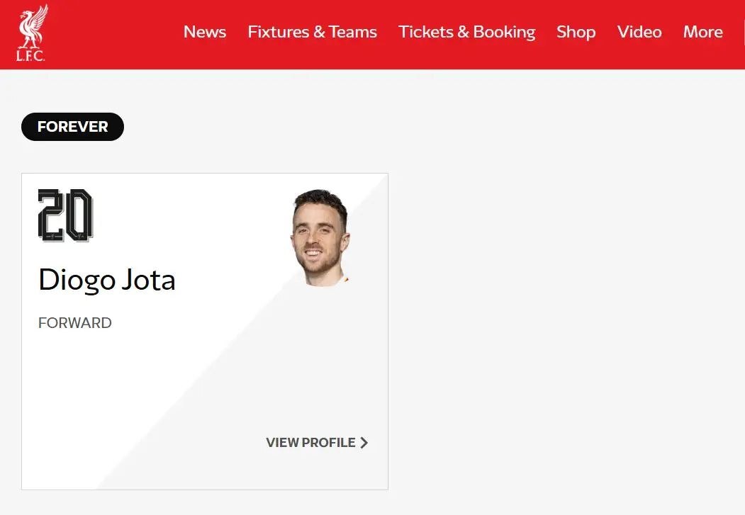 لقب جدید باشگاه لیورپول برای دیگو ژوتا لقب جدید باشگاه لیورپول برای دیگو ژوتا