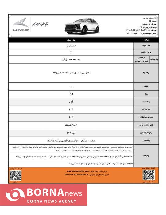 فرصت محدود برای ثبت نام سه محصول کرمان موتور؛ تنها تا ۳۱ تیر ماه