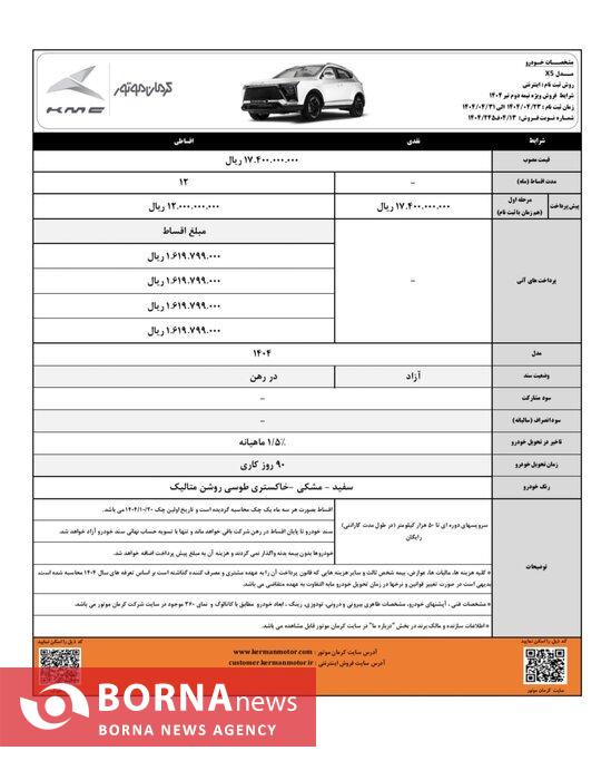فرصت محدود برای ثبت نام سه محصول کرمان موتور؛ تنها تا ۳۱ تیر ماه