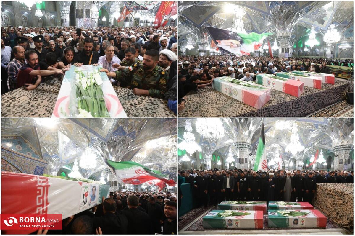 تشییع و تدفین ۴ شهید مظلوم وزارت دفاع در حرم رضوی