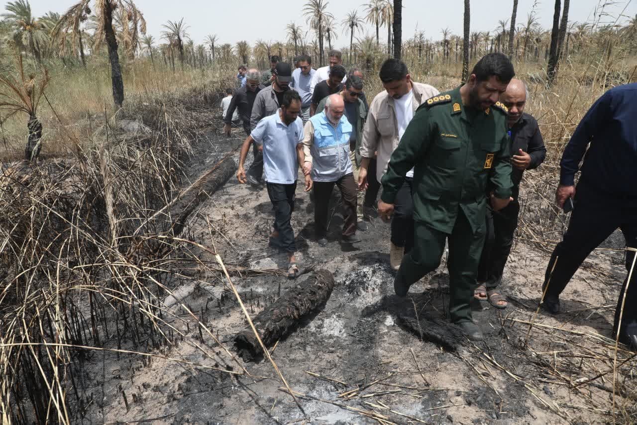 استاندار خوزستان: علت آتش‌سوزی نخلستان‌های آبادان در دست بررسی است / بهره مندی از تمام ظرفیت‌های استانی و ملی برای جبران خسارت و بازسازی نخلستان‌ها