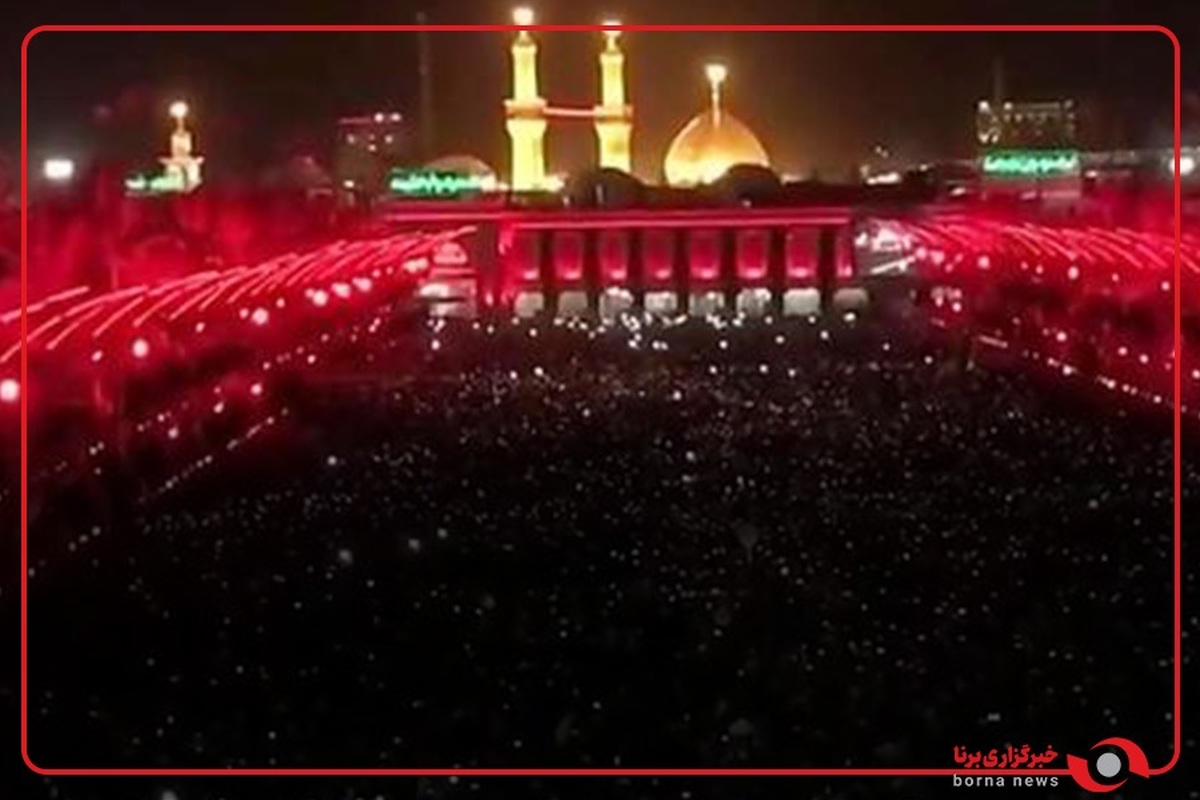 ‌لحظه روشن‌شدن چراغ‌های قرمز ‌و سیاه‌پوشی حرم سیدالشهدا(ع)