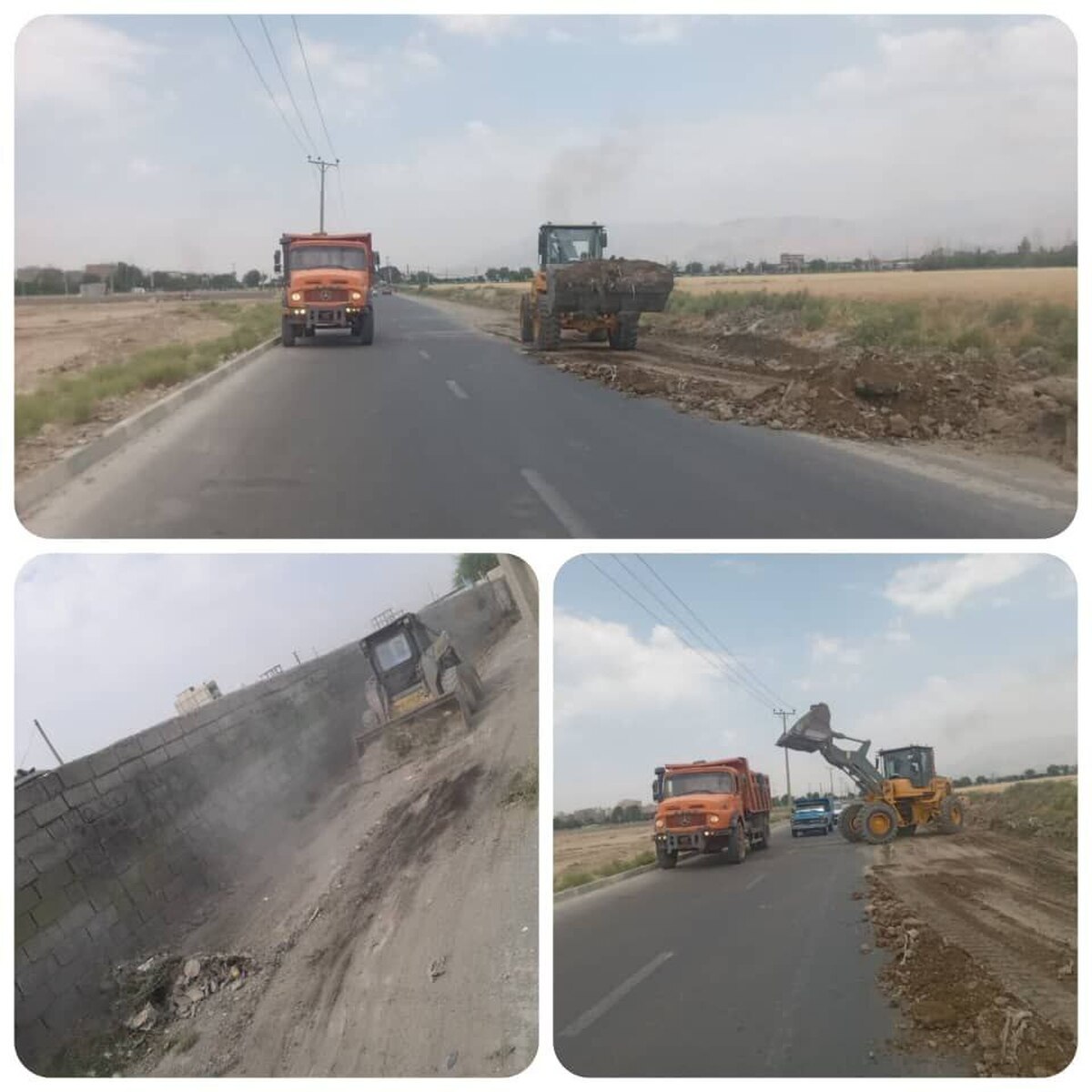 جمع‌آوری گسترده نخاله‌های ساختمانی از حاشیه جاده‌های اصلی و فرعی شهر باغستان