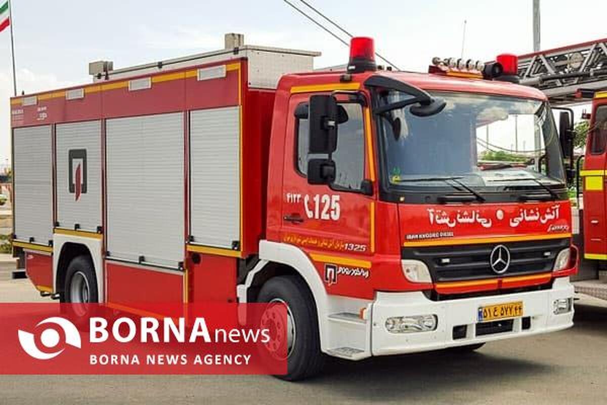 استقرار تیم‌های آتش‌نشانی شهرداری کرمانشاه در مرز خسروی و قصرشیرین