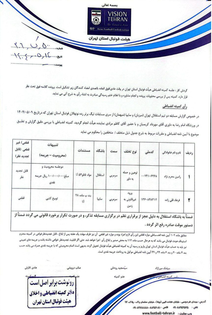 سرمربی استقلال محروم شد، قلی زاده توبیخ!