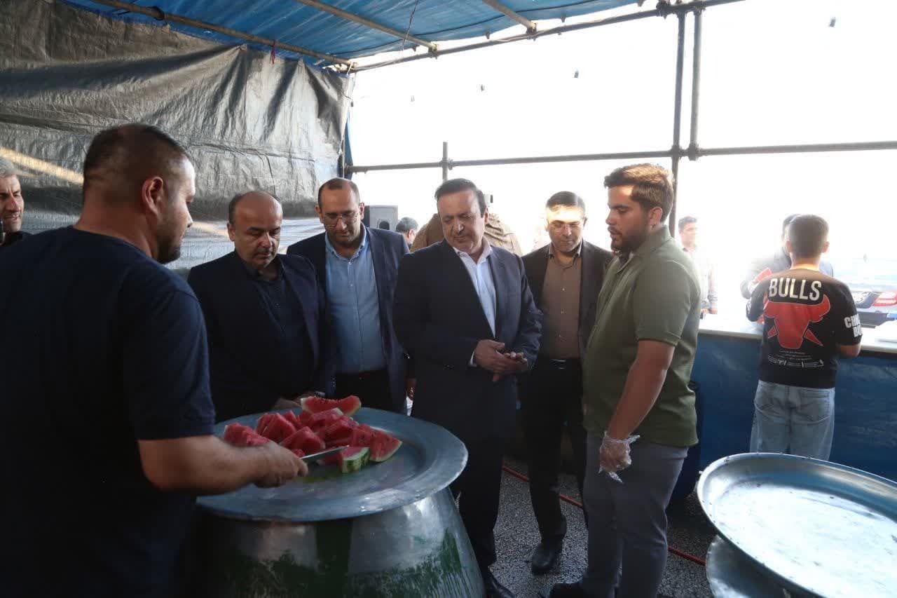 بازدید استاندار قزوین از موکب‌های حسینی در مسیر قزوین–آبگرم–آوج