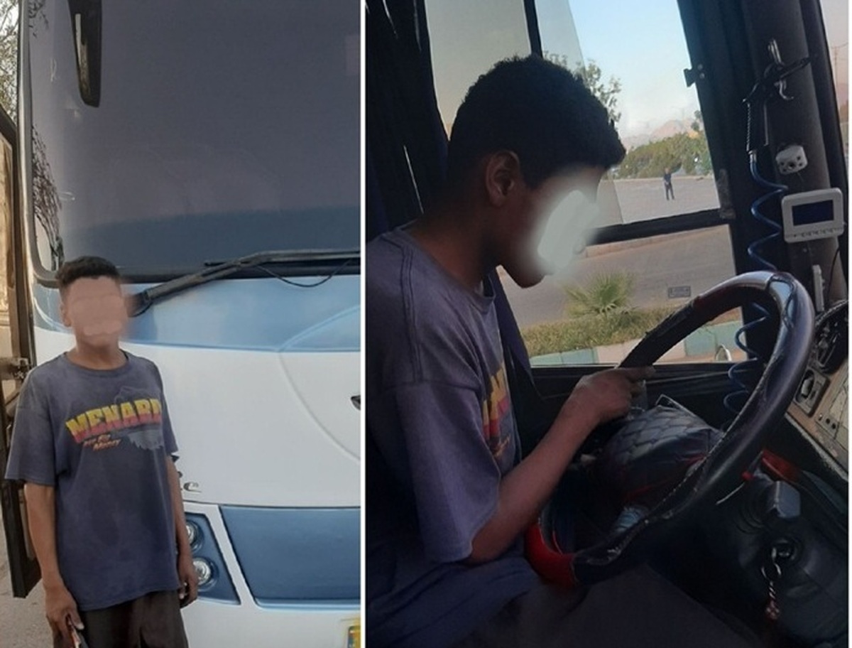 رانندگی اتوبوس مسافربری پسر ۱۶ ساله در کرمان دردسرساز شد