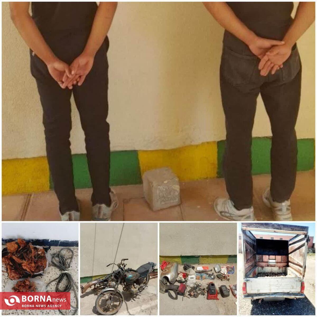 کشف ۲ فقره سرقت و دستگیری ۵ نفر متهم  توسط مرزبانان هنگ سرخس