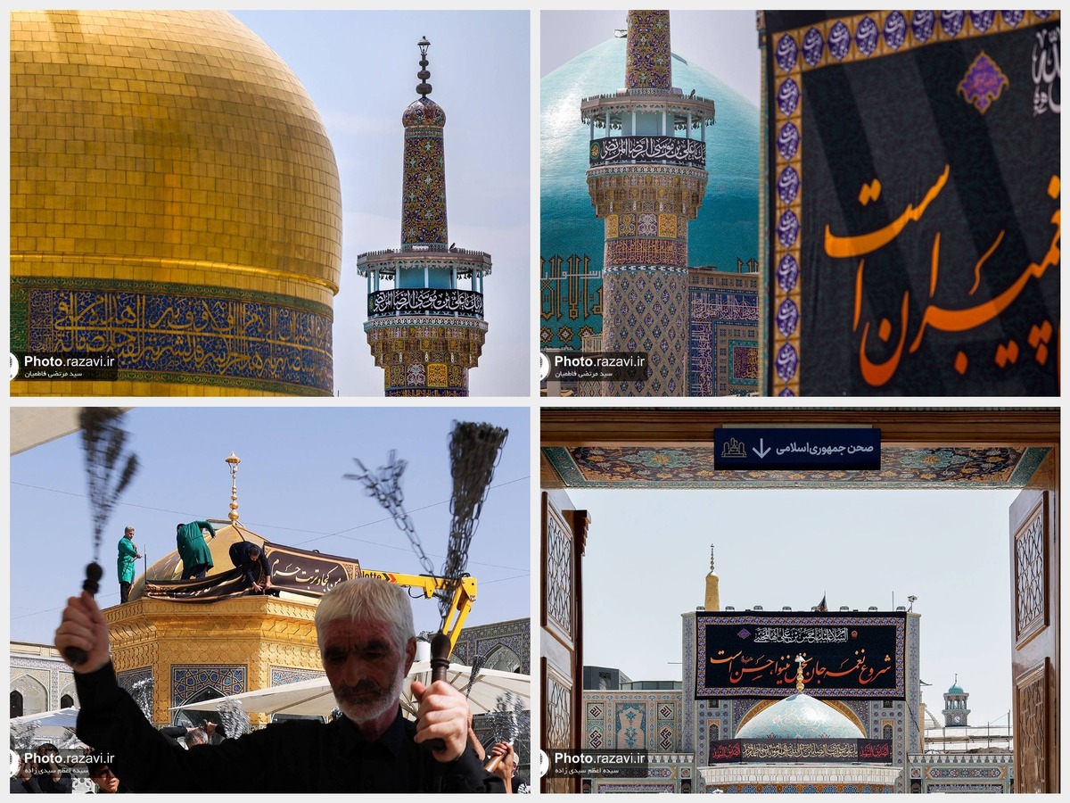 نصب کتیبه‌های جدید بارگاه منور رضوی در آستانه دهه پایانی ماه صفر