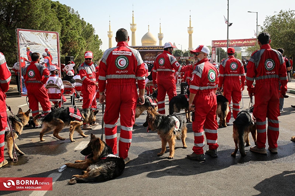 آیین بدرقه ناوگان امدادی و درمانی جمعیت هلال‌احمر برای اربعین ۱۴۰۴