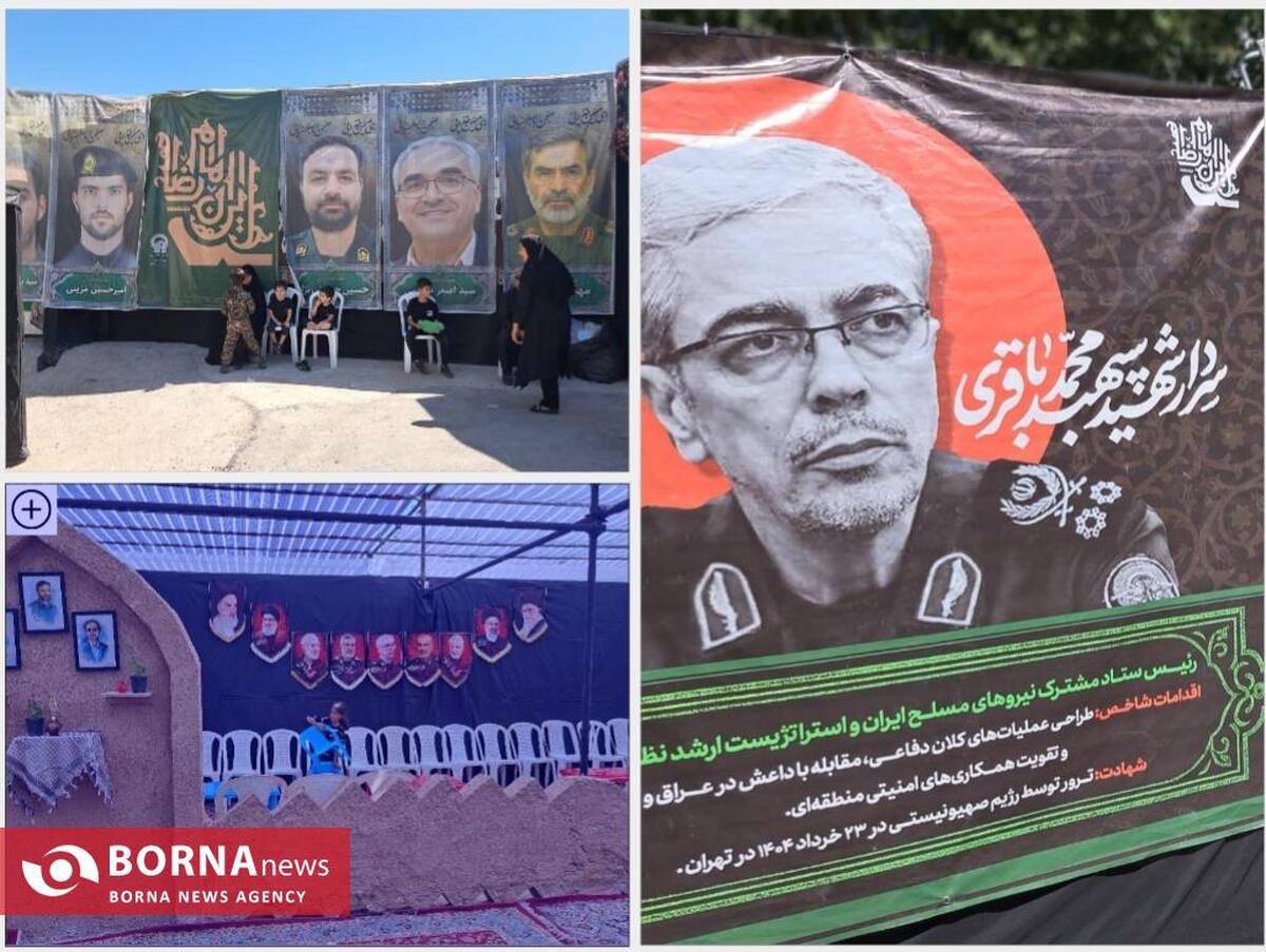 تمثال شهدای اقتدار زینت بخش مواکب خدمت رسانی ایام شهادت امام رضا(ع)