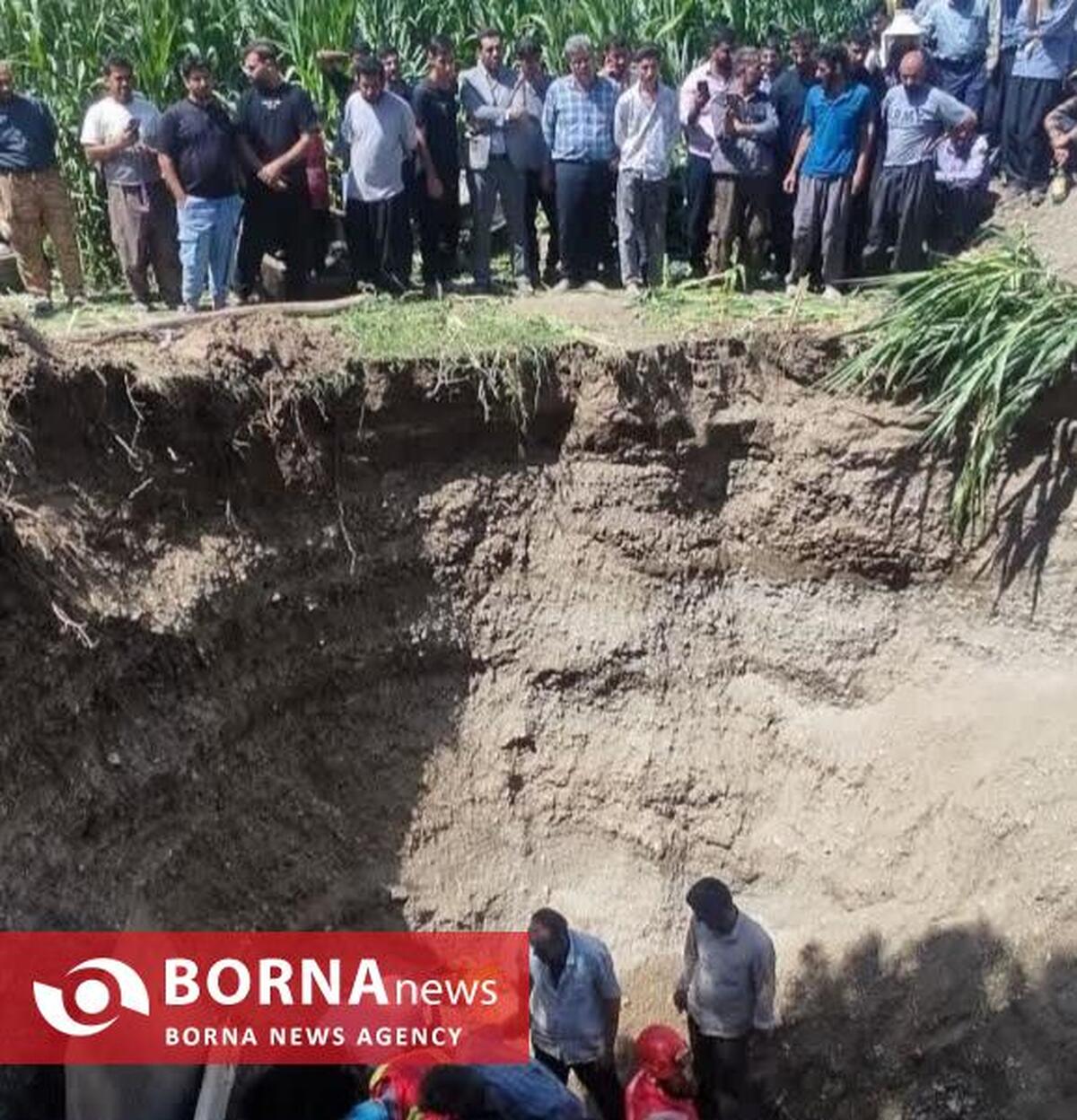 ریزش چاه جان یک کشاورز را در صحنه گرفت