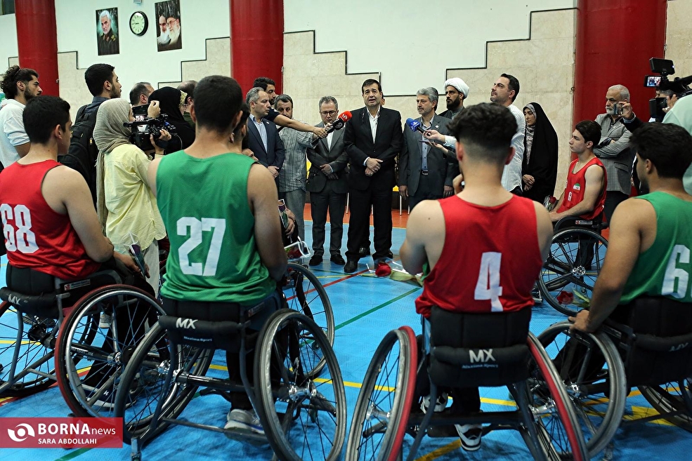 بازدید وزیر ورزش و جوانان از تمرینات تیم های ملی بوچیا و بسکتبال با ویلچر