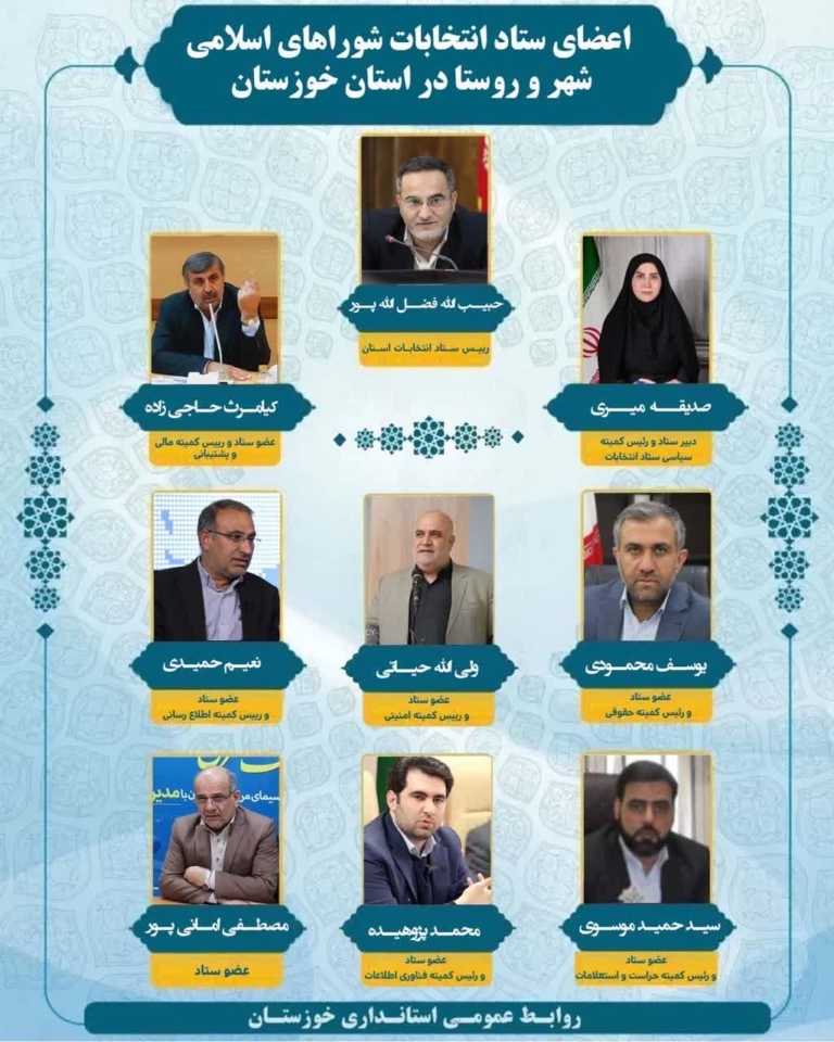 اعضای ستاد انتخابات شوراهای اسلامی شهر و روستا استان خوزستان منصوب شدند + عکس