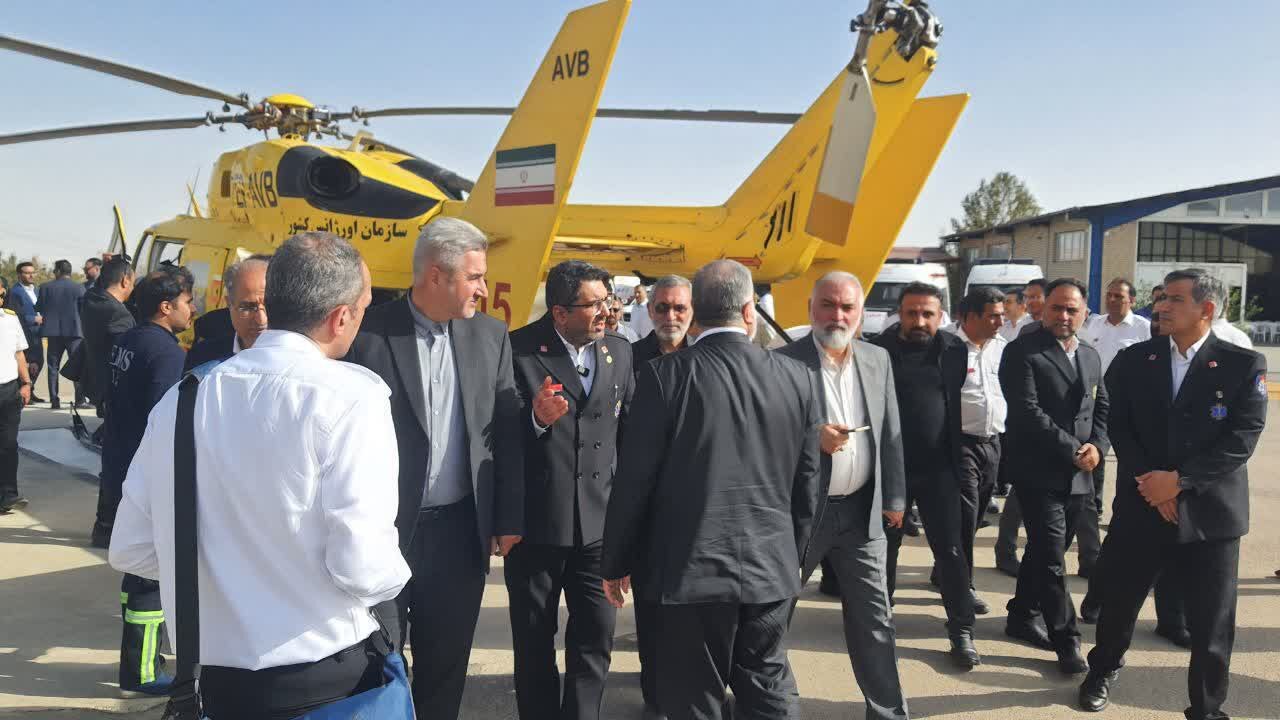 حضور استاندار تهران در شهرستان پردیس؛از افتتاح اولین پایگاه اورژانس هوایی شرق استان تا خشت گذاری چندین مدرسه