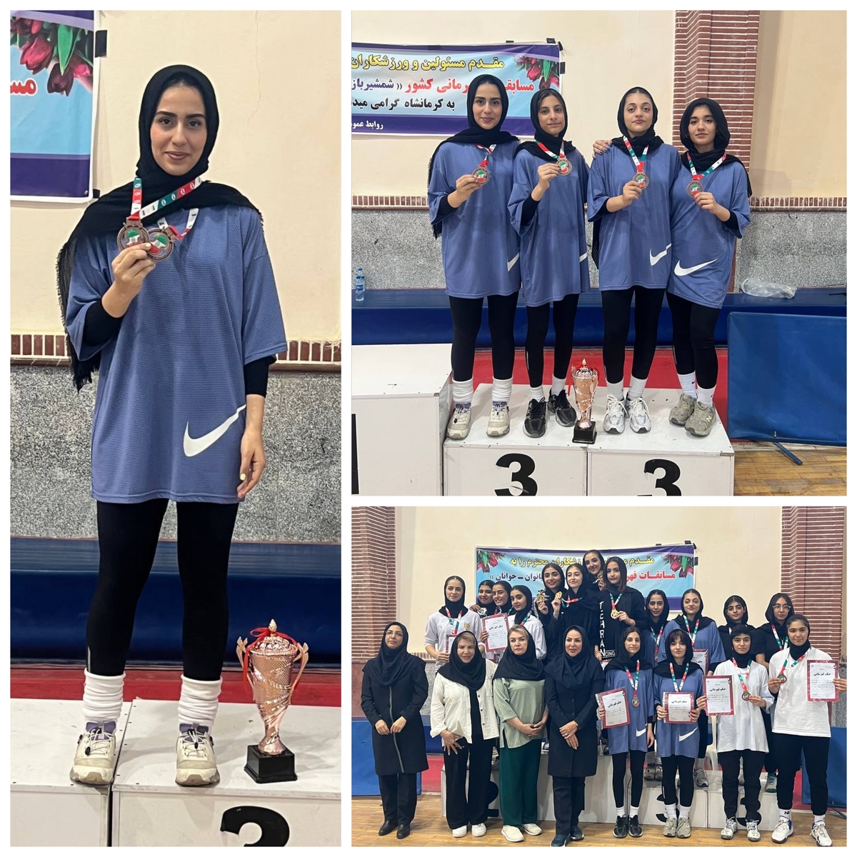 کسب مقام سوم تیمی و انفرادی دختران شمشیر باز گیلانی در رقابت‌های کشوری