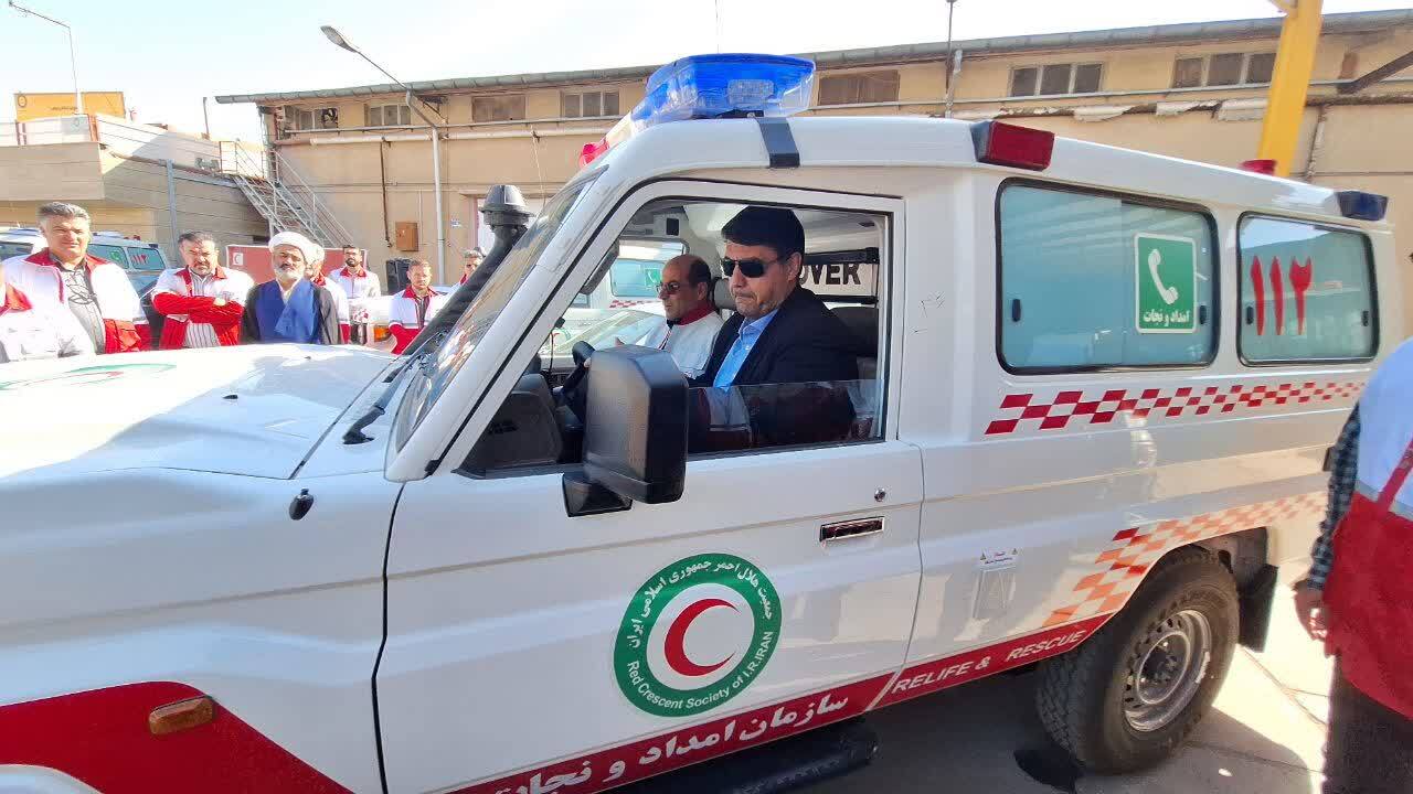 تجیهزات جدید خودروهای امدادی و اداری جمعیت هلال احمر استان قزوین رونمایی شد