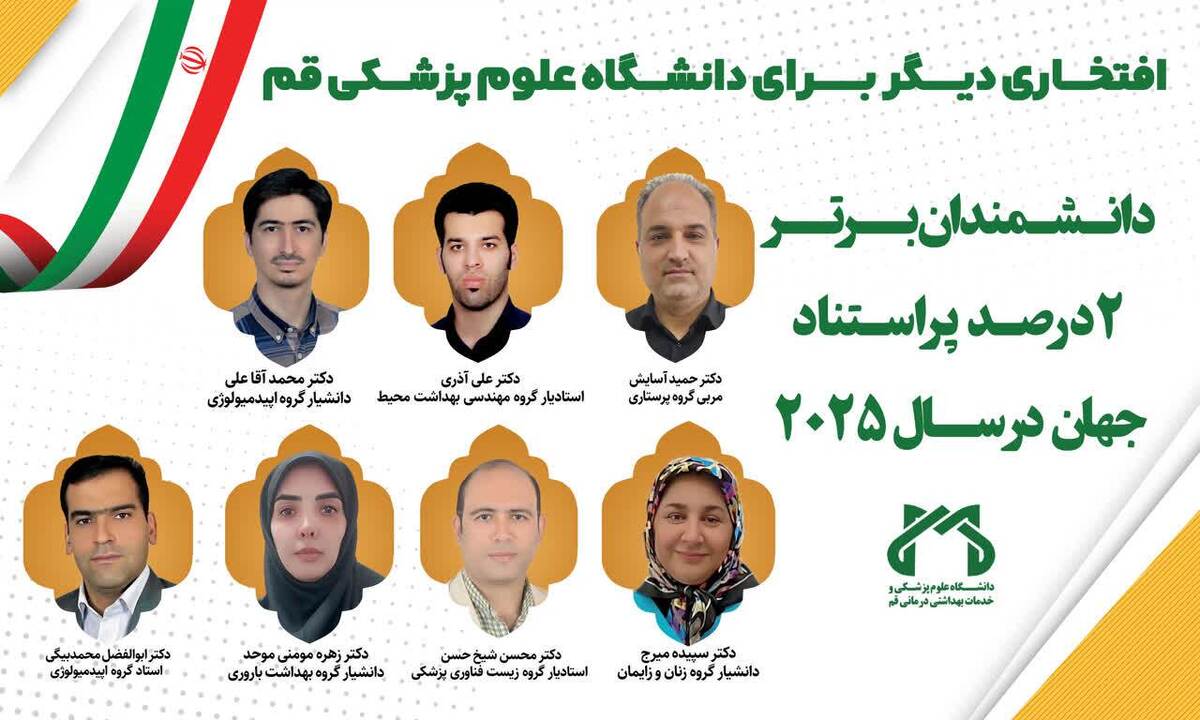 اعضای هیات‌علمی دانشگاه علوم پزشکی قم در فهرست ۲ درصد دانشمندان برتر جهان