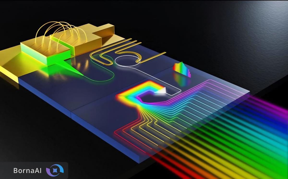 کشف تصادفی لیزر رنگین‌کمانی روی تراشه‌ای میکروسکوپی
