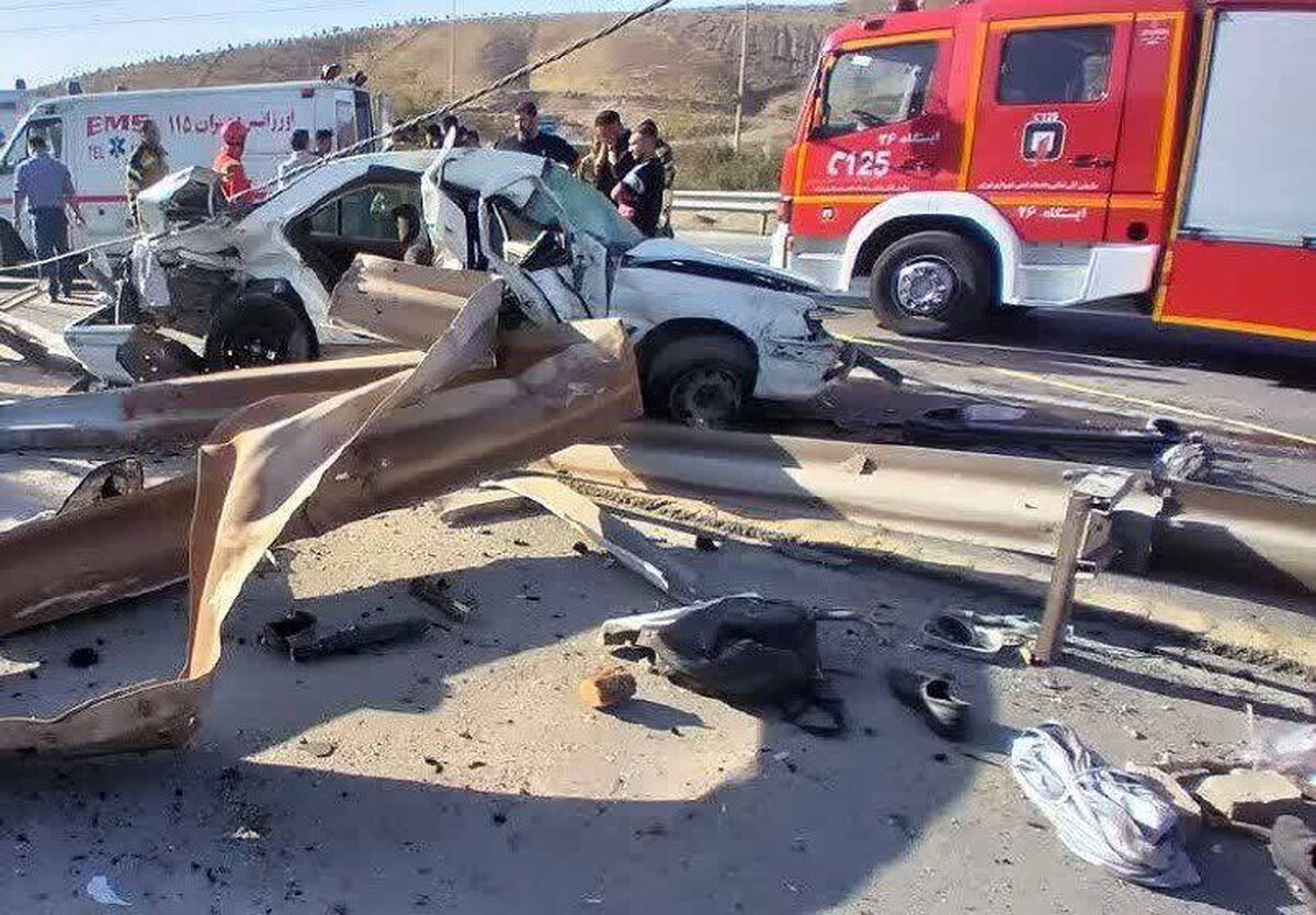 6 کشته و زخمی در تصادف هولناک پژو پارس با گاردریل و پژو 207 در بزرگراه پردیس