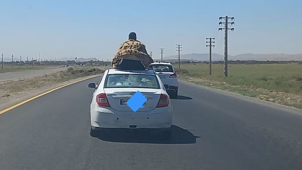 توقیف خودرو به دلیل نشستن سرنشین در سقف خودرو