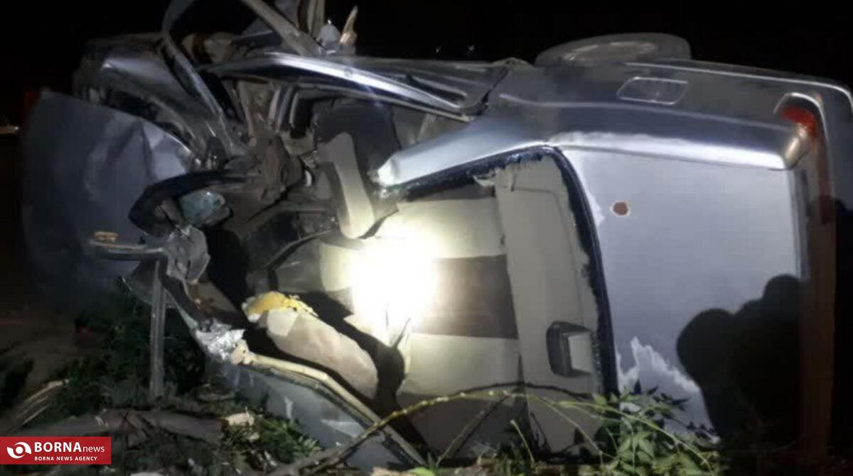 دو مصدوم بر اثر واژگونی خودرو در محور کرمانشاه - بیستون