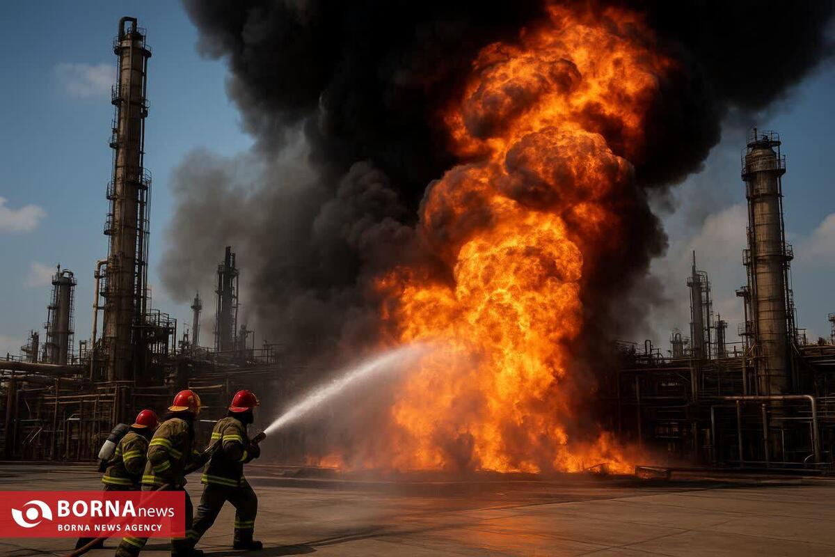 آتش‌سوزی در شرکت نفت ایوانکی تاکنون ۳ مصدوم داشته است