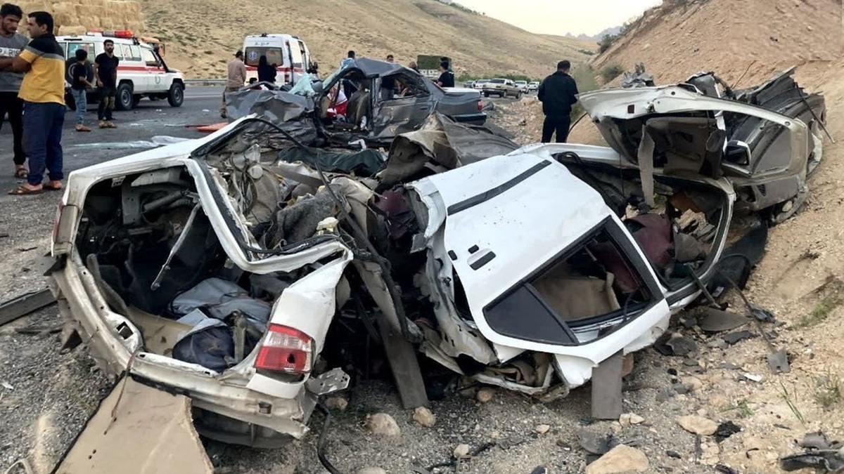 تصادف مرگبار در محور سنقر - بیستون ۲ جان‌باخته و ۵ مصدوم برجای گذاشت + فیلم