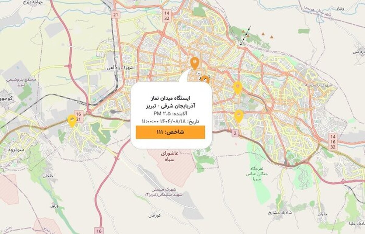 هوای تبریز هم ناسالم شد