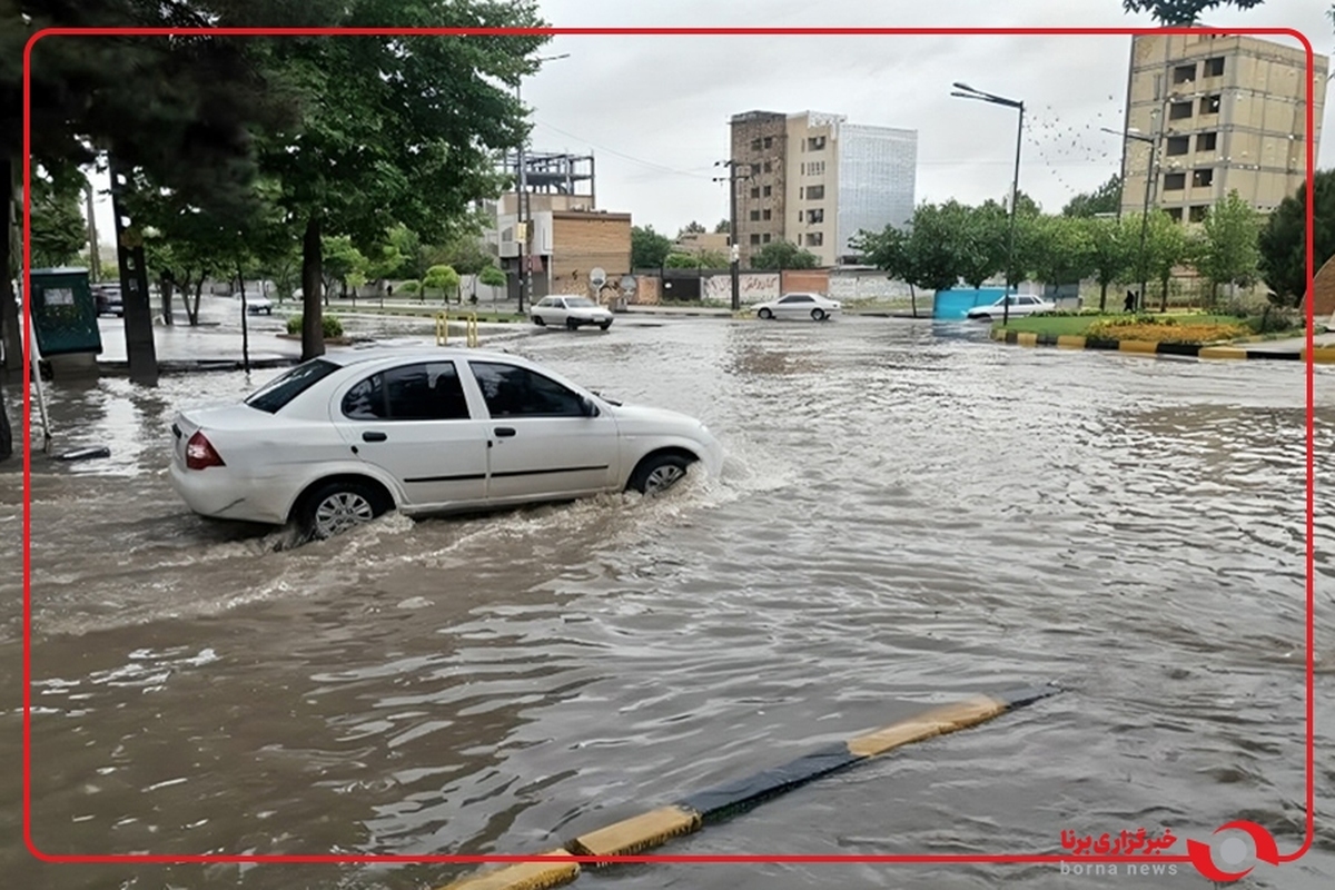 بارش شدید باران در مهاباد