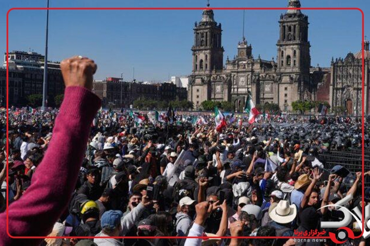 تصاویری از وضعیت اطراف کاخ ریاست‌جمهوری در مکزیک