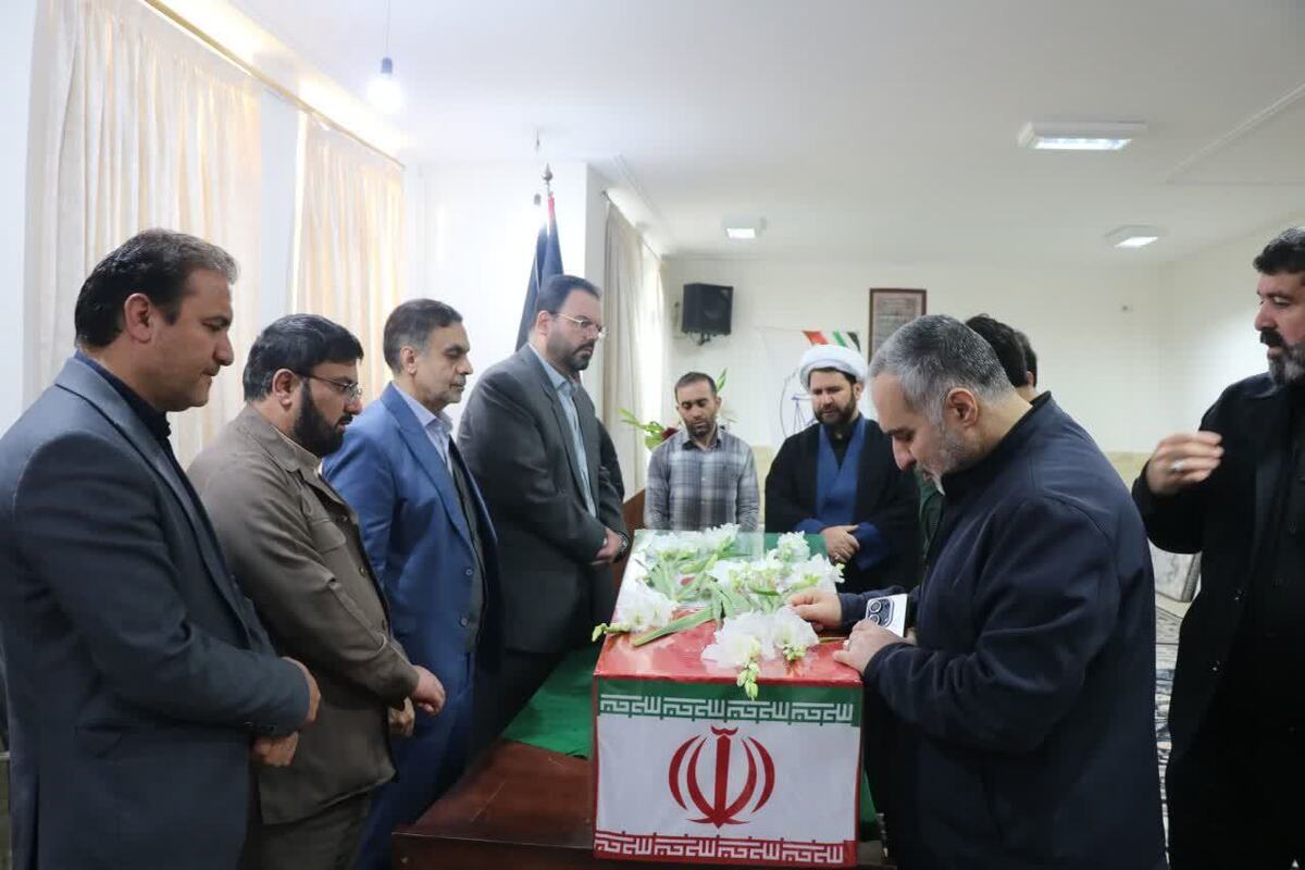 تشییع شهید گمنام در سازمان قضایی نیروهای مسلح در قزوین