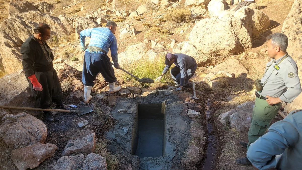 نخستین آبشخور منطقه شکار و تیر اندازی ممنوع لهون احداث شد