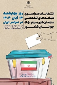 انتخابات شبکه‌های تخصصی سمن‌های جوانان ۱۴ آبان برگزار می‌شود