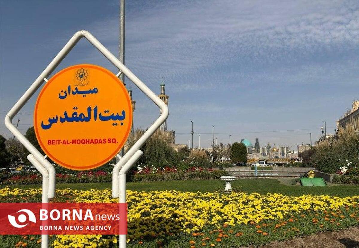 کاشت بیش از ۳۵۰ هزار بوته گل در خیابان های منتهی به حرم رضوی همزمان با میلاد حضرت زینب (س)