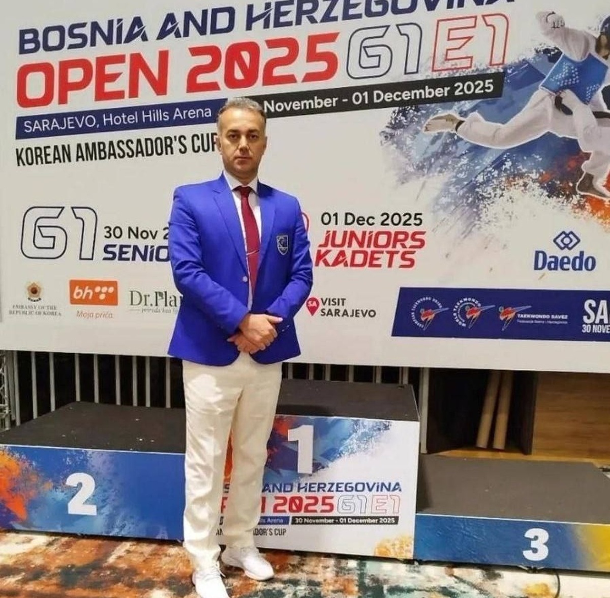 حضور داور اردبیلی در جمع قاضیان بین‌المللی/هاشمی‌نژاد در تورنمنت G1 بوسنی سوت می‌زند