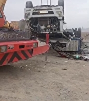 یک کشته در واژگونی تریلی در پایانه مرزی ماهیرود شهرستان سربیشه