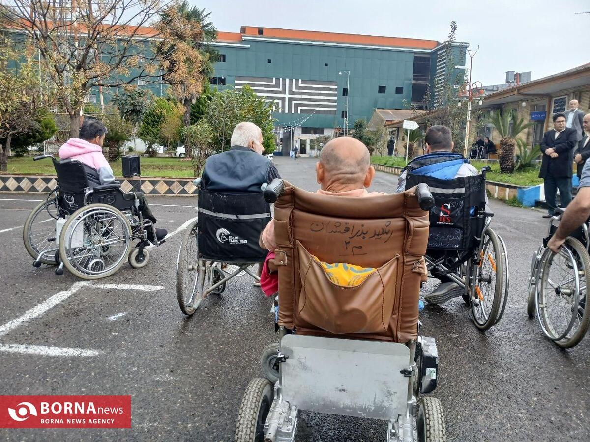 برگزاری مسابقات ویلچررانی توسط مددجویان آسایشگاه معلولین و سالمندان رشت