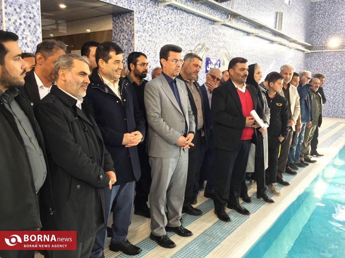 با حضور وزیر ورزش، استخر سرپوشیده شهدای غواص تربیت حیدریه پس از ١۶ سال افتتاح شد + عکس
