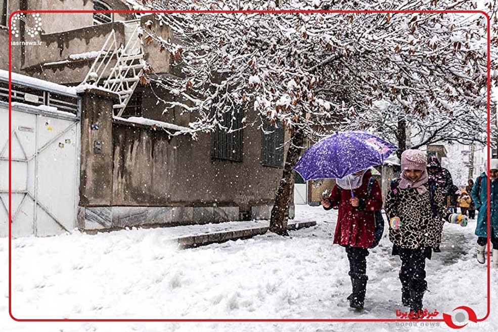 بارش برف در بستان آباد آذربایجان شرقی