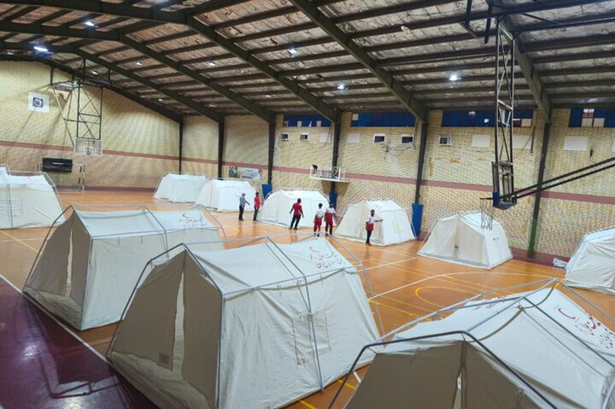 کمپ اسکان اضطراری هلال‌احمر هرمزگان برپا شد