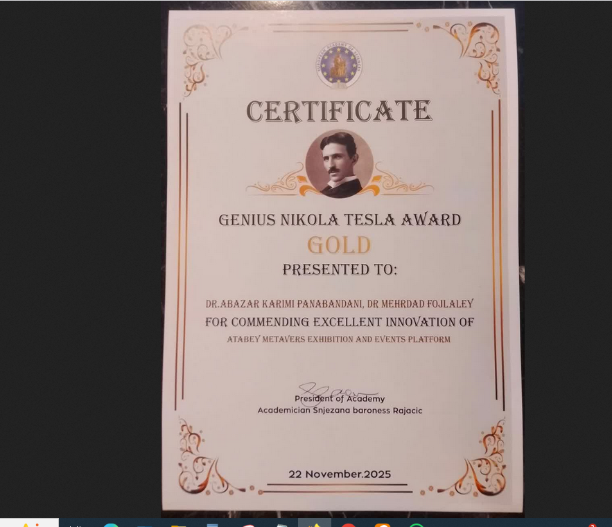 پژوهشگر قزوینی نشان طلای نیکولا تسلا ۲۰۲۵ را کسب کرد