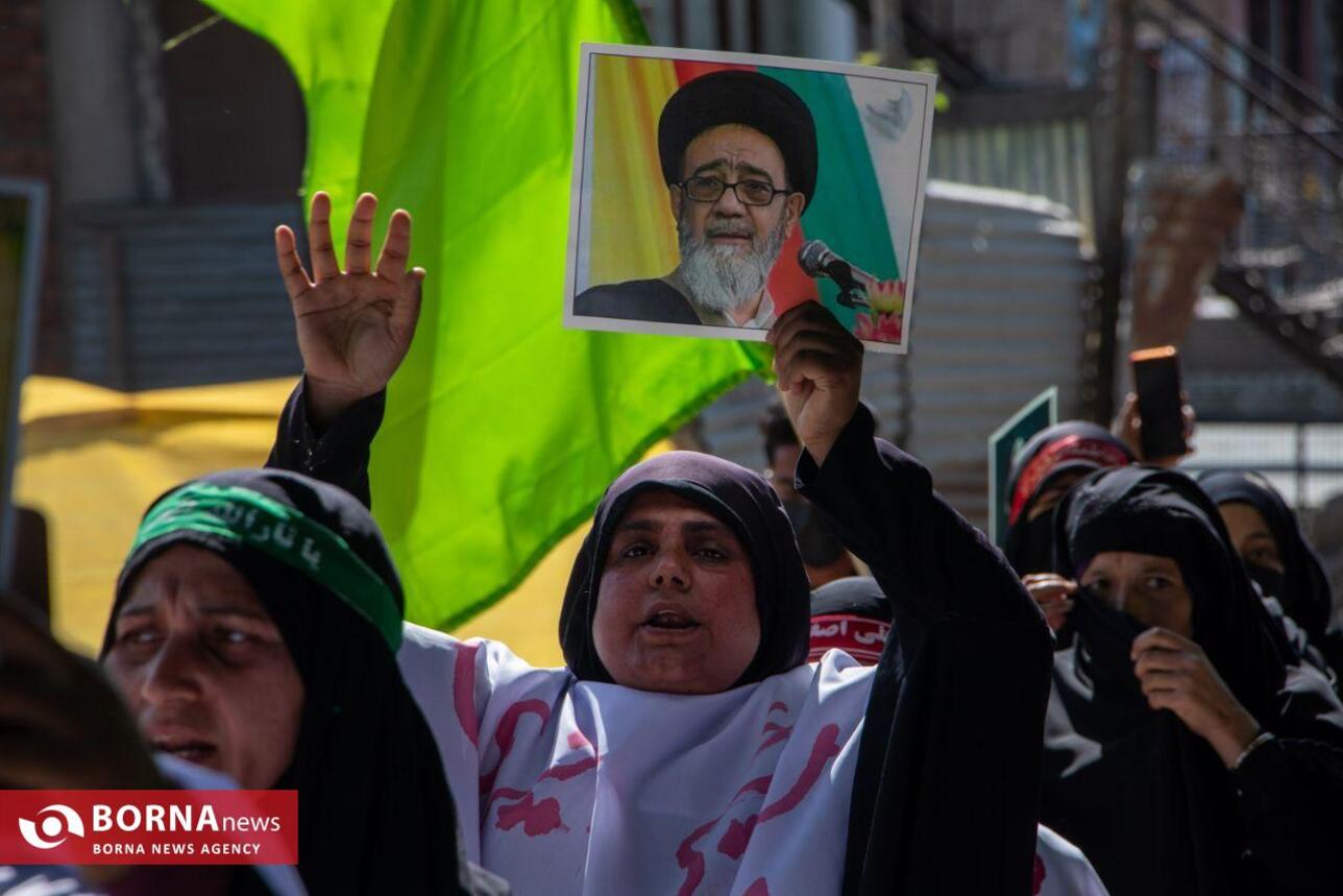 راهپیمایی زنان کشمیری به یاد شهید سید ابراهیم رئیسی